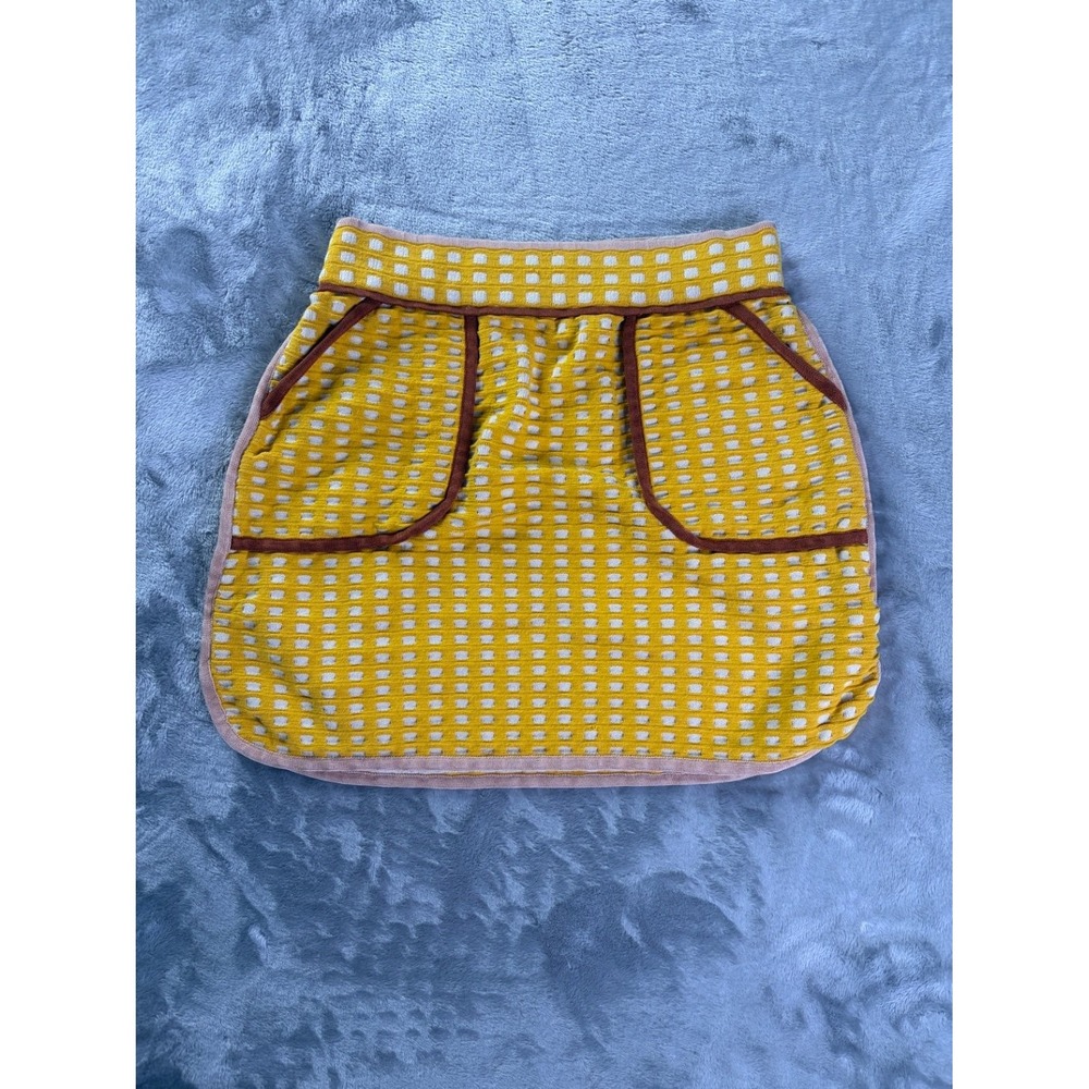 M Missoni Skirt Womens 25 in Yellow Geometric Elastic Waist Stretch